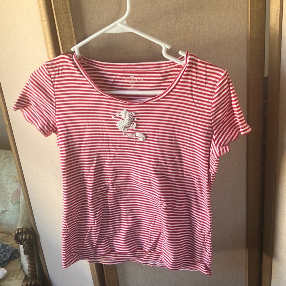 FINAL MARKDOWN Talbots Red Striped Women's Top petite small